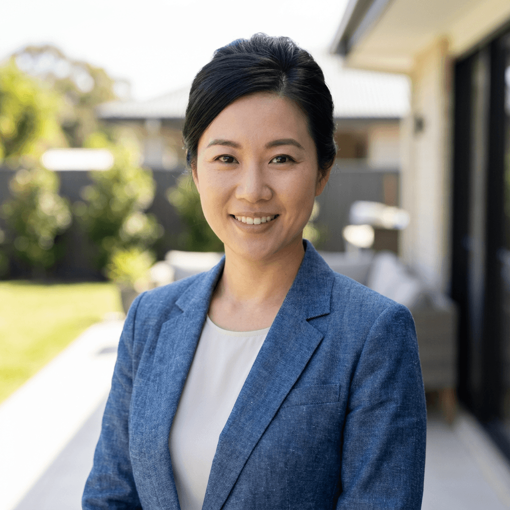 Sarah Chen, a renter from Ainslie, smiling casually