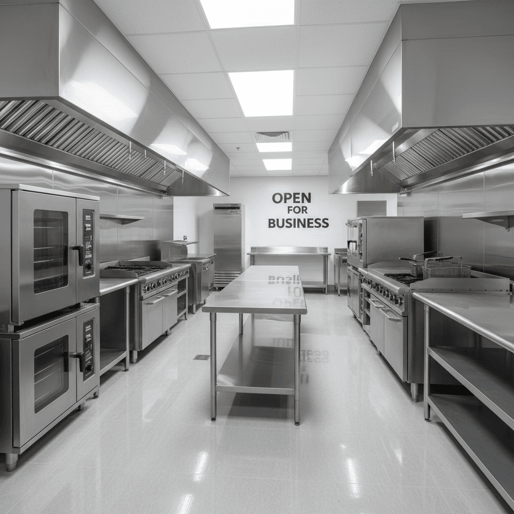 Commercial kitchen post-construction cleaning