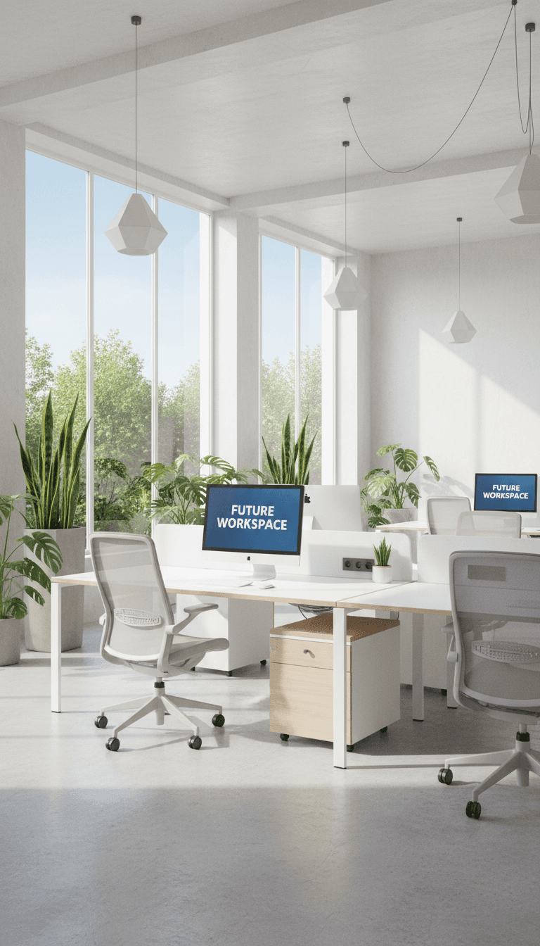 Clean modern office interior ready for the workday