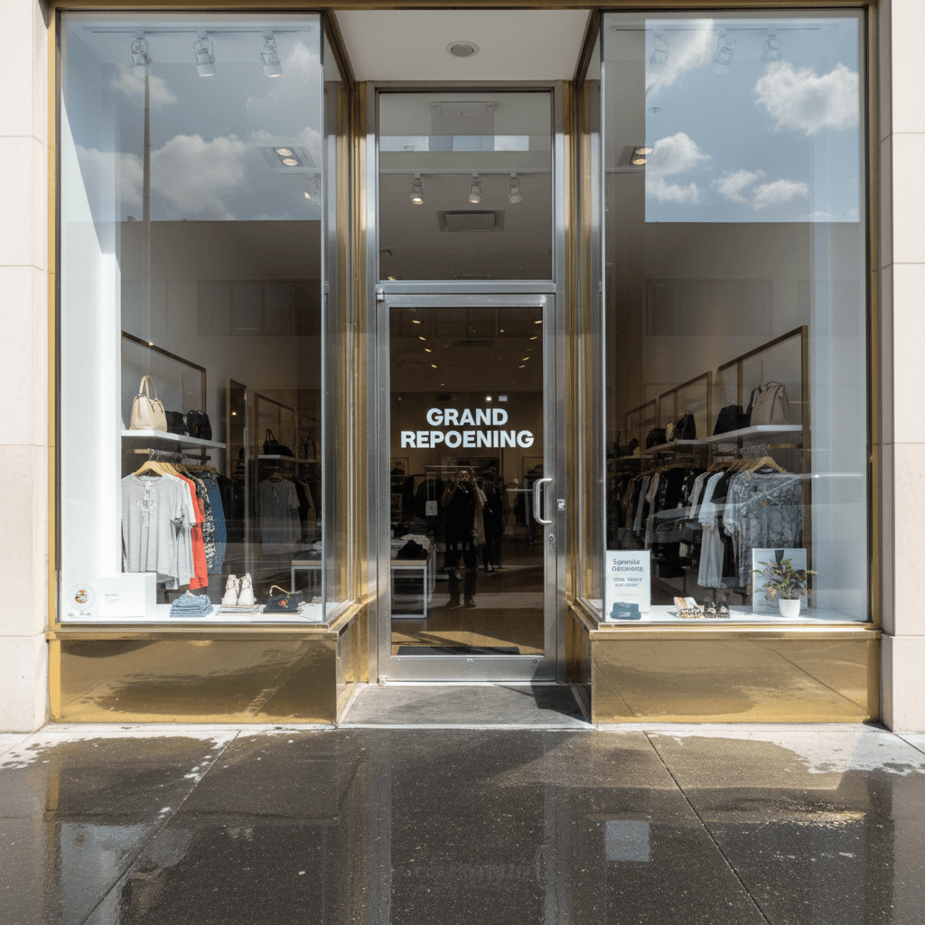Retail store after commercial cleaning